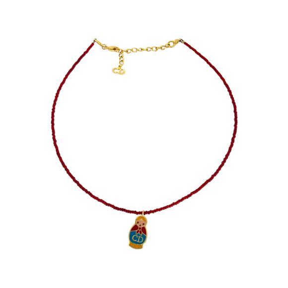 Dior Vintage Russian Nesting Doll Necklace & Earring Set - Picture 4 of 7